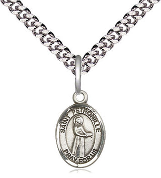 Pewter Saint Petronille Medal Religious and Catholic Jewelry Engraved Catholic Saint Jewelry