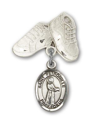 Sterling Silver Baby Boots St. Petronille Baby Badge - Engravable