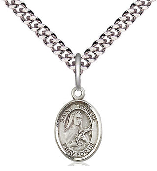 Pewter Saint Therese of Lisieux Medal Religious and Catholic Jewelry Engraved Catholic Saint Jewelry