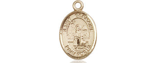 14kt Gold Saint Germaine Cousin Medal Engraved Catholic Saint Jewelry