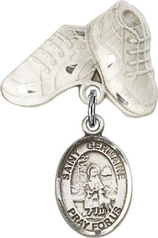 Sterling Silver Baby Boots St. Germaine Cousin Baby Badge - Engravable