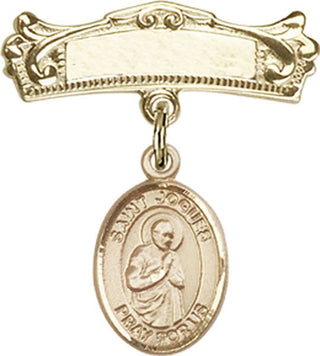 14kt Gold Filled Badge Pin St. Isaac Jogues Baby Badge - Engravable