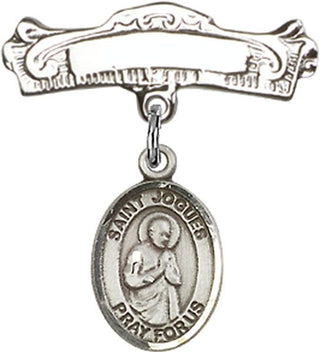 Sterling Silver Badge Pin St. Isaac Jogues Baby Badge - Engravable