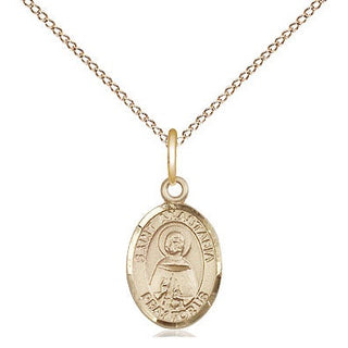 14kt Gold Saint Anastasia Medal Engraved Catholic Saint Jewelry