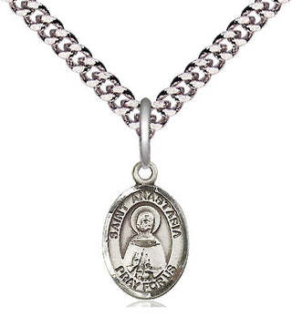 Pewter Saint Anastasia Medal Religious and Catholic Jewelry Engraved Catholic Saint Jewelry