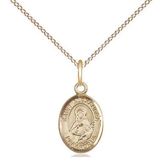 14kt Gold Saint Alexandra Medal Engraved Catholic Saint Jewelry
