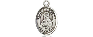Pewter Saint Alexandra Medal Engraved Catholic Saint Jewelry