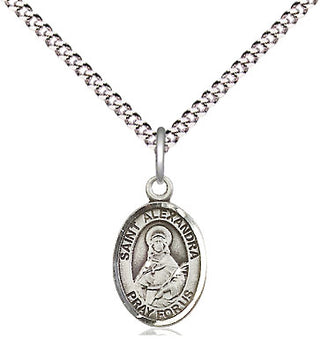 Pewter Saint Alexandra Medal Religious and Catholic Jewelry Engraved Catholic Saint Jewelry