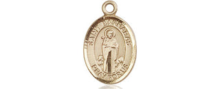 14kt Gold Saint Barnabas Medal Engraved Catholic Saint Jewelry