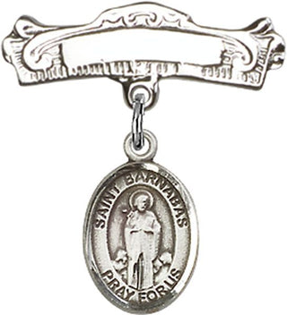 Sterling Silver Badge Pin St. Barnabas Baby Badge - Engravable
