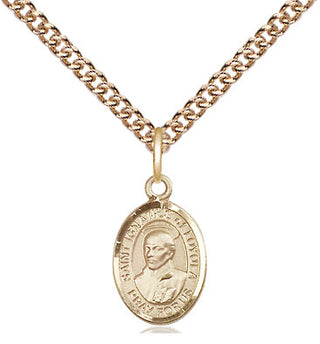 14kt Gold Saint Ignatius of Loyola Medal Engraved Catholic Saint Jewelry