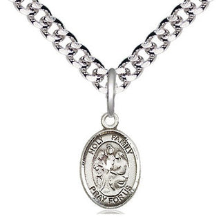 Pewter Holy Family Medal Religious and Catholic Jewelry Engraved Catholic Saint Jewelry