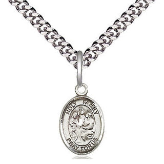 Pewter Holy Family Medal Religious and Catholic Jewelry Engraved Catholic Saint Jewelry