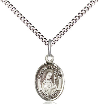 Pewter Saint Gertrude of Nivelles Medal Religious and Catholic Jewelry Engraved Catholic Saint Jewelry