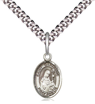 Pewter Saint Gertrude of Nivelles Medal Religious and Catholic Jewelry Engraved Catholic Saint Jewelry
