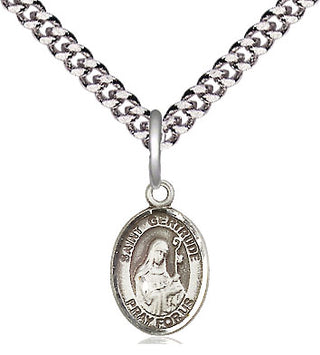 Pewter Saint Gertrude of Nivelles Medal Religious and Catholic Jewelry Engraved Catholic Saint Jewelry