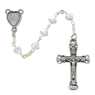 6X6MM Crystal Heart Rosary