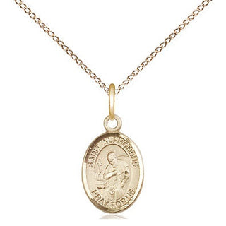 14kt Gold Saint Alphonsus Medal Engraved Catholic Saint Jewelry