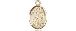 14kt Gold Saint Alphonsus Medal Engraved Catholic Saint Jewelry