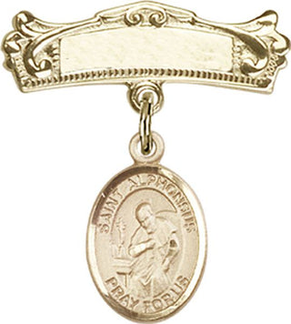 14kt Gold Filled Badge Pin St. Alphonsus Baby Badge - Engravable