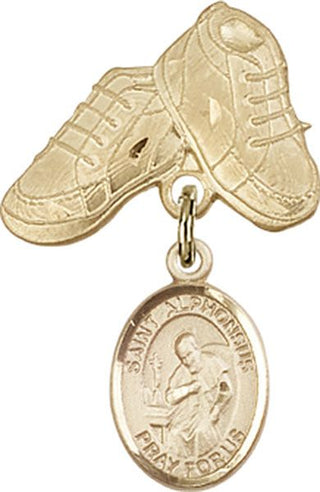 14kt Gold Filled Baby Boots St. Alphonsus Baby Badge - Engravable