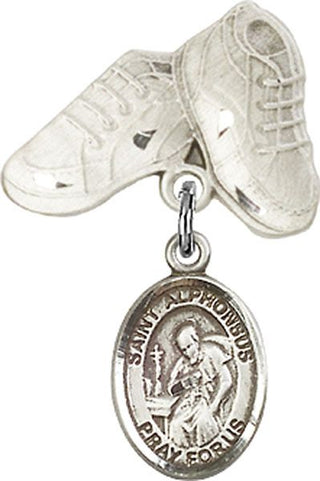 Sterling Silver Baby Boots St. Alphonsus Baby Badge - Engravable
