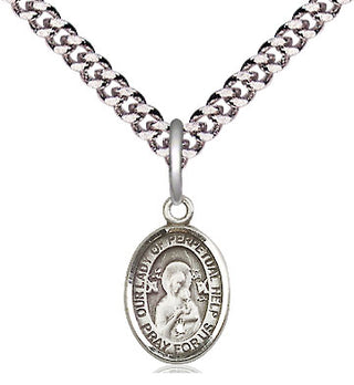 Pewter Our Lady of Perpetual Help Medal Religious and Catholic Jewelry Engraved Catholic Saint Jewelry