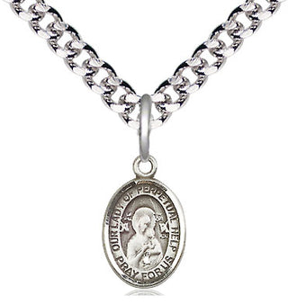 Pewter Our Lady of Perpetual Help Medal Religious and Catholic Jewelry Engraved Catholic Saint Jewelry