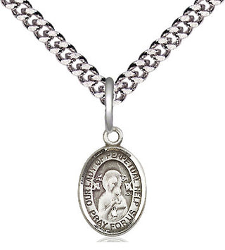 Pewter Our Lady of Perpetual Help Medal Religious and Catholic Jewelry Engraved Catholic Saint Jewelry