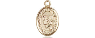 14kt Gold Saint Elizabeth Ann Seton Medal Engraved Catholic Saint Jewelry