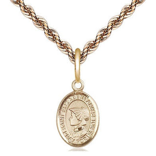 14kt Gold Saint Elizabeth Ann Seton Medal Engraved Catholic Saint Jewelry