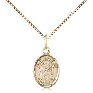 14kt Gold Saint Aloysius Gonzaga Medal Engraved Catholic Saint Jewelry