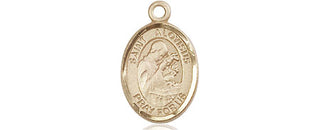 14kt Gold Saint Aloysius Gonzaga Medal Engraved Catholic Saint Jewelry