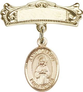 14kt Gold Filled Badge Pin St. Lillian Baby Badge - Engravable