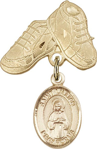 14kt Gold Filled Baby Boots St. Lillian Baby Badge - Engravable