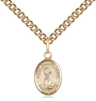 14kt Gold Saint Dominic Savio Medal Engraved Catholic Saint Jewelry