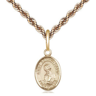14kt Gold Saint Dominic Savio Medal Engraved Catholic Saint Jewelry