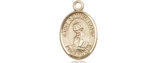 14kt Gold Saint Dominic Savio Medal Engraved Catholic Saint Jewelry