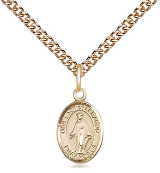 14kt Gold Our Lady of Lebanon Medal Engraved Catholic Saint Jewelry