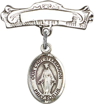 Sterling Silver Badge Pin O/L of Lebanon Baby Badge - Engravable