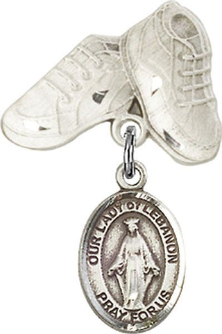 Sterling Silver Baby Boots O/L of Lebanon Baby Badge - Engravable