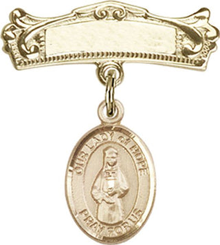 14kt Gold Badge Pin O/L of Hope Baby Badge - Engravable