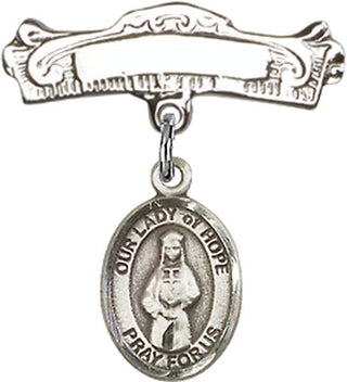 Sterling Silver Badge Pin O/L of Hope Baby Badge - Engravable