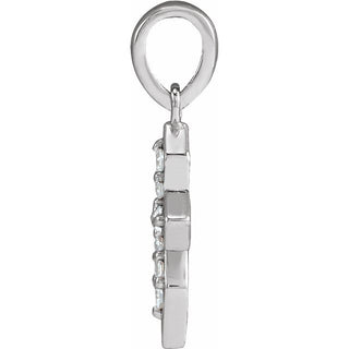 Sterling Silver .05 CTW Natural Diamond Petite Cross Pendant