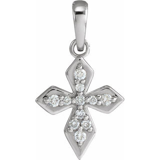 Platinum .05 CTW Natural Diamond Petite Cross Pendant