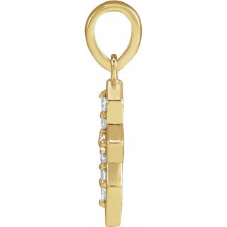 14K Yellow .05 CTW Natural Diamond Petite Cross Pendant