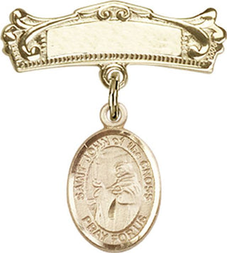 14kt Gold Badge Pin St. John of the Cross Baby Badge - Engravable