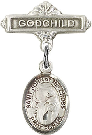 Sterling Silver Godchild St. John of the Cross Baby Badge - Engravable