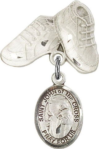 Sterling Silver Baby Boots St. John of the Cross Baby Badge - Engravable