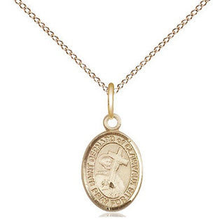 14kt Gold Saint Bernard of Clairvaux Medal Engraved Catholic Saint Jewelry